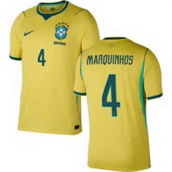 Women 4 Brazil National Team Marquinhos 2026 Home Jersey 1